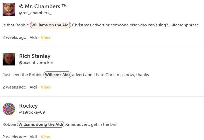 Robbie Williams sentiment in Aldi's Christmas ad | Wordnerds